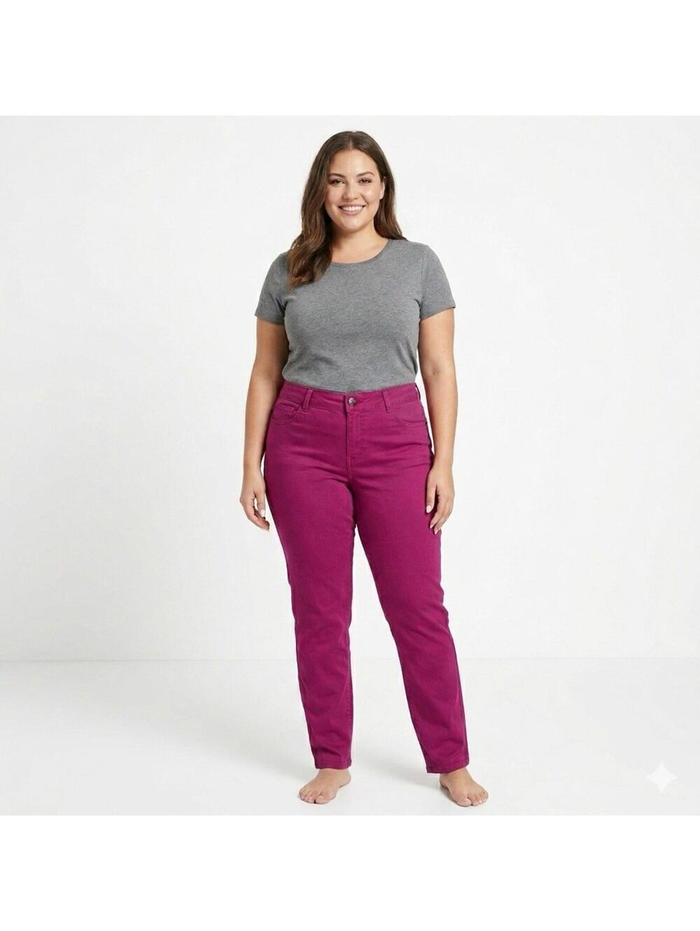 Lane Bryant Magenta Purple "The Jegging" Pants Size 14 Stretch Denim NWT